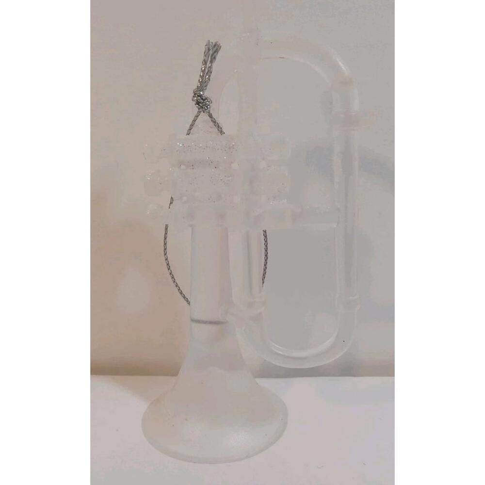 Kurt Adler Ice Skating Snowman Clear Red Acrylic Glass Light Up Tree Trumpet - Picture 7 of 7